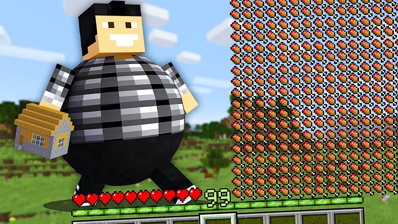 Manger jusqu'à ce que J’EXPLOSE dans Minecraft !