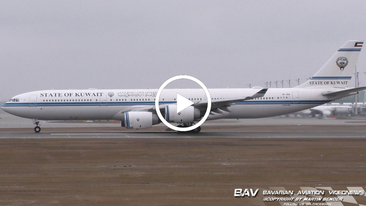Airbus A340-500 - Kuwait Government 9K-GBA - takeoff at Munich Airport | MSC2026