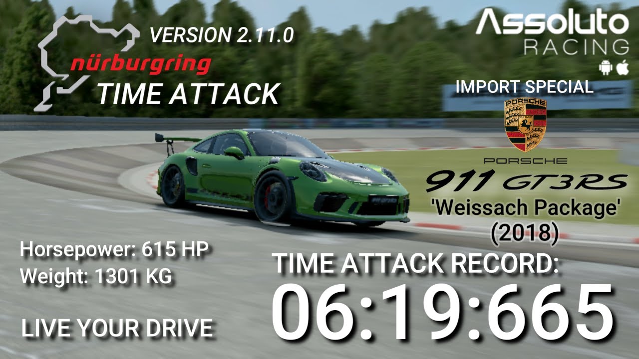 Assoluto Racing 2.11.0 | Nürburgring Time Attack [6:19:665] Porsche 911 GT3 RS 'Weissach' (Gameplay)