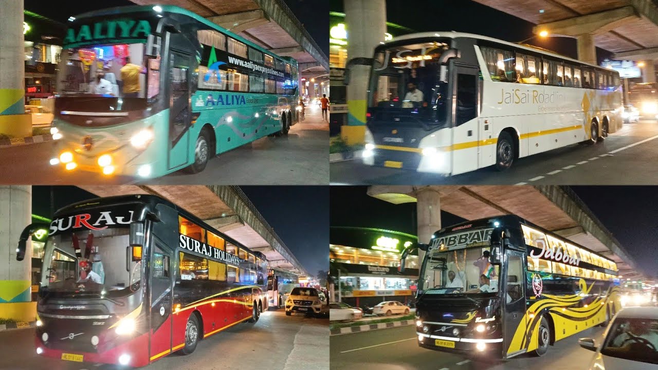 Night Service Bus Spotting at Kochi, Kerala 🔥| Interstate Buses from Ernakulam to TN and KA Part -2