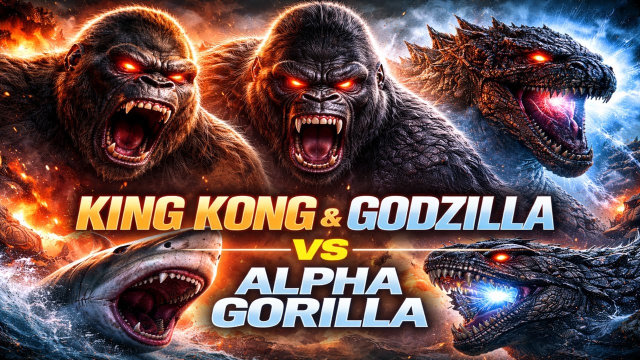 King Kong & Godzilla vs Alpha Gorilla | Epic Monster Battle