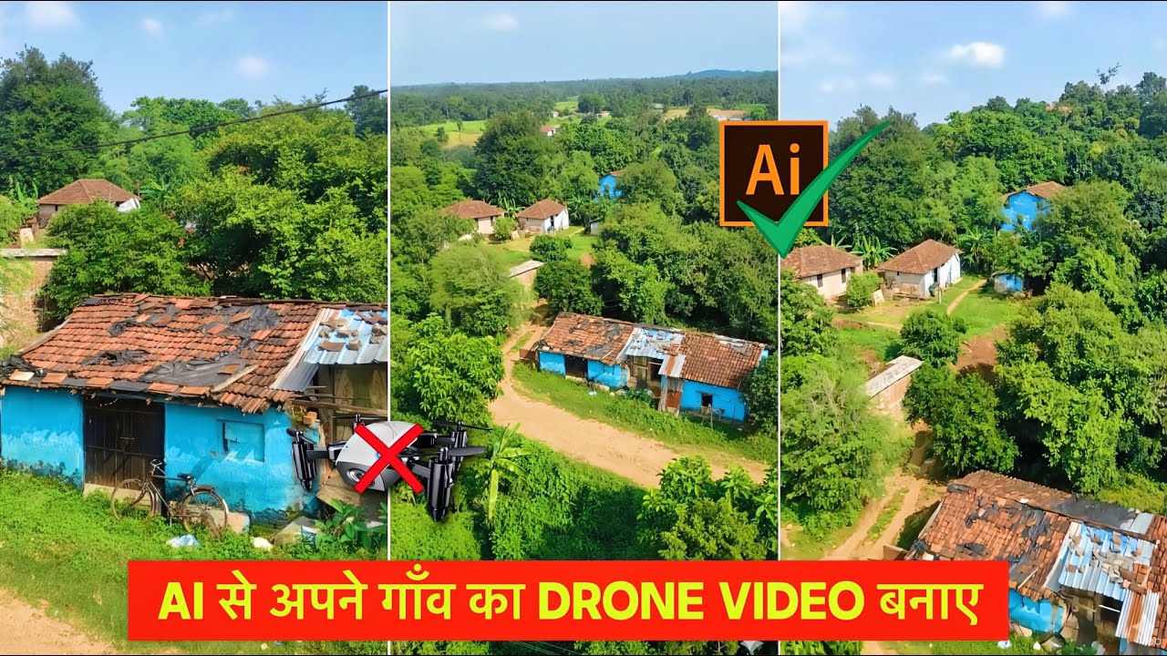 How To Make Drone Video Of A Village Using Ai | How To Make Drone Video With Ai | Ai Drone Video 