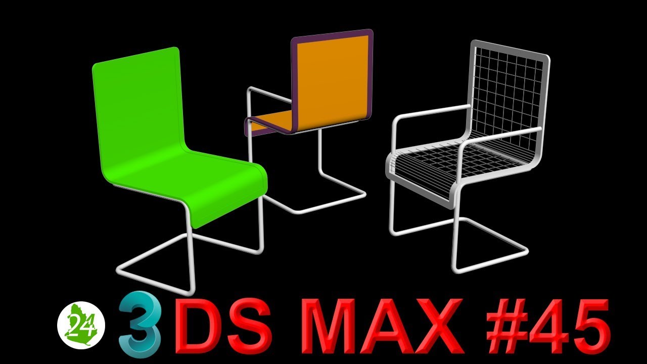 Создание стула в 3ds max. ⑁ Построение стульев из сплайнов. Интерьер. Курс. Урок 45