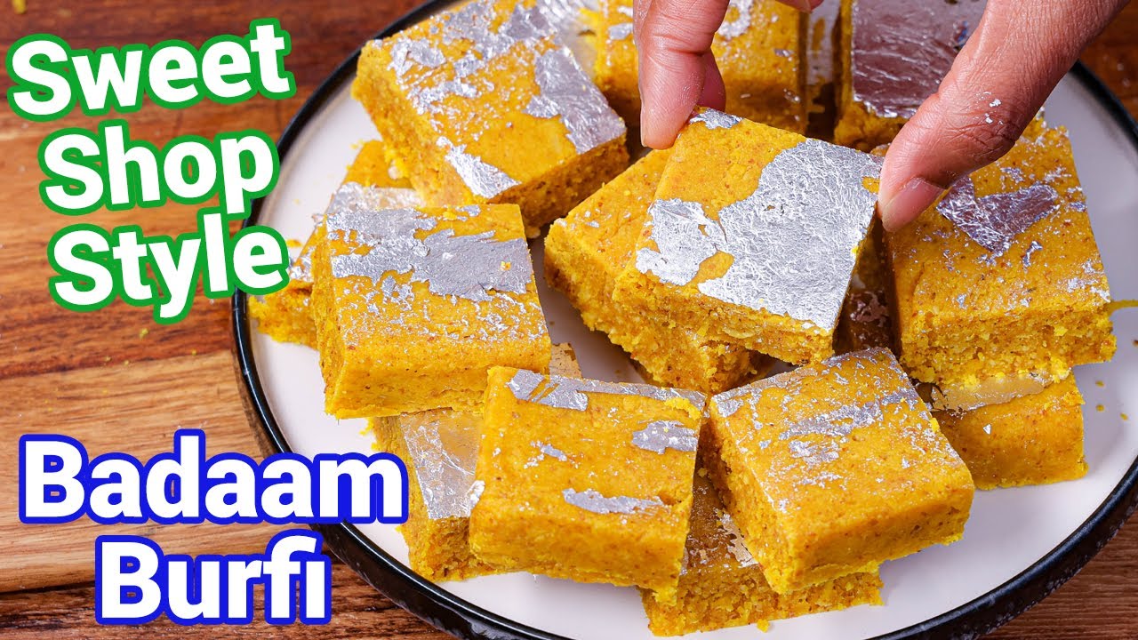 Badam Burfi Recipe - Halwai Style with New Trick | Almond Coconut Barfi - Healthy & Tasty