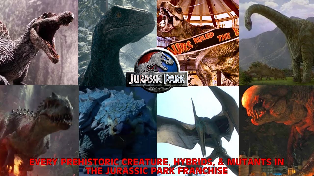 Every Prehistoric Creature, Hybrids, & Mutants In The Jurassic Park Franchise (UPDATED)