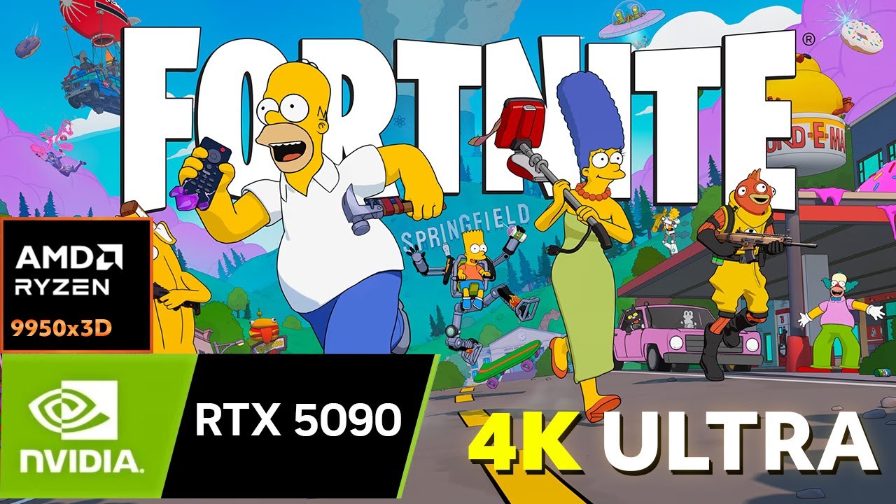 Fortnite 4K Ray Tracing | RTX 5090 32GB + Ryzen 9 9950X3D | Ultra Settings Gameplay