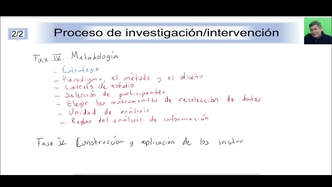 Fases-pasos del proceso de investigación o intervención parte 2