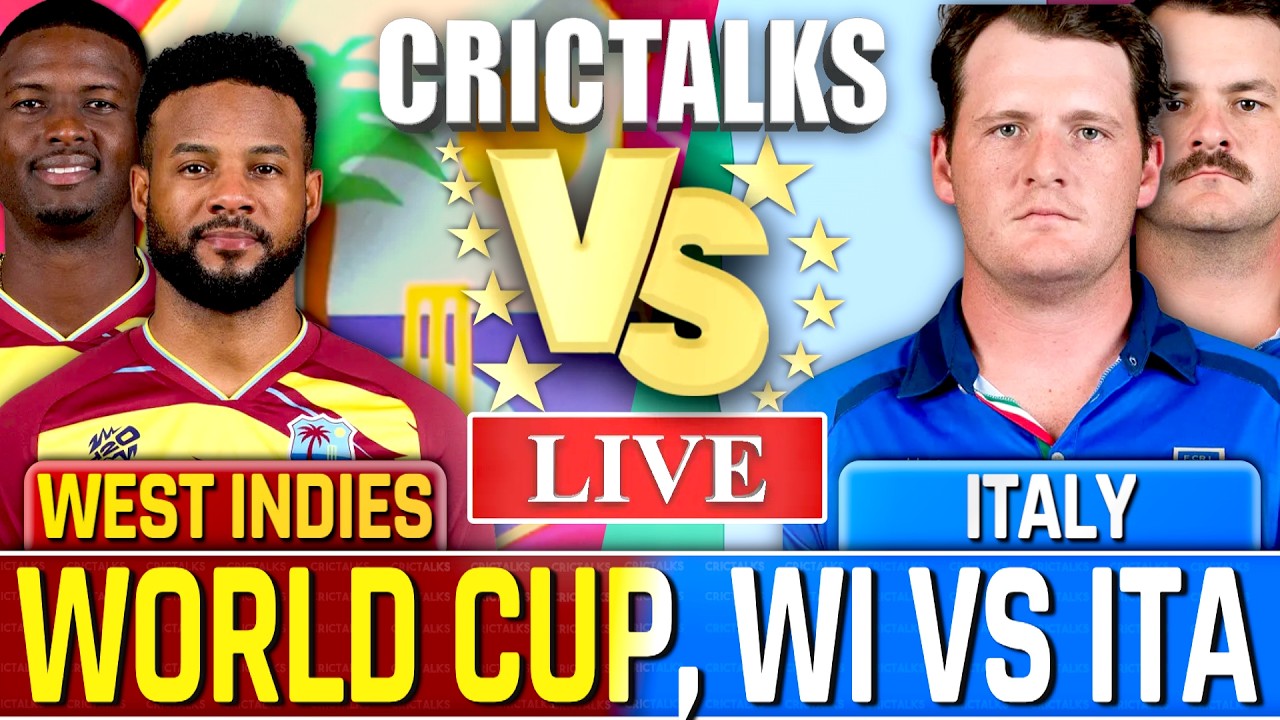 🔴 WI vs ITA Live Match Today, T20 World Cup 2026 West Indies v Italy Live Cricket Score Commentary