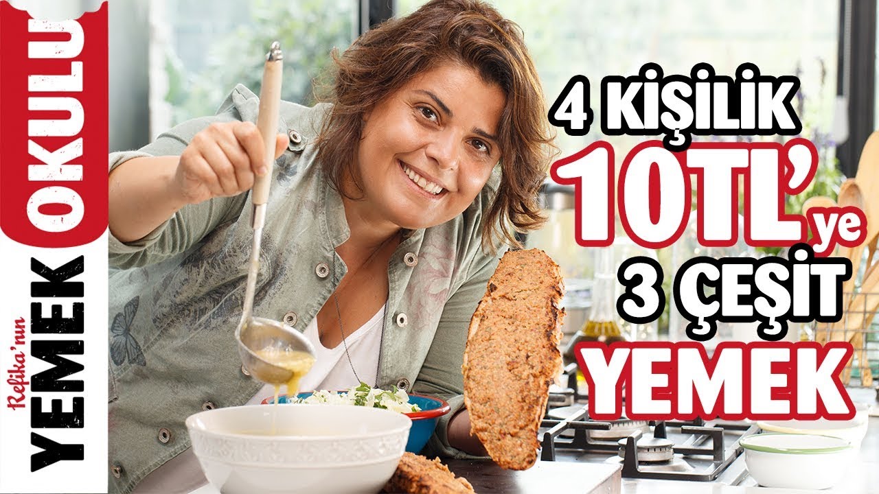 10 TL'ye 3 Çeşit Yemek | Mercimek Çorbası, Kıymalı Ekmek Pidesi ve Lahana Salatası
