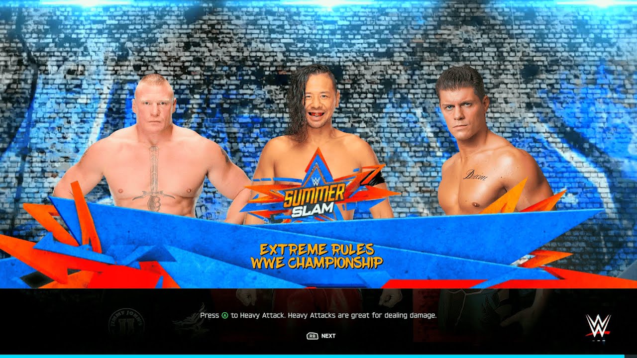 WWE 2K25 FULL MATCH - Lesnar vs. Nakamura vs. Rhodes - Extreme Rules Triple Threat!