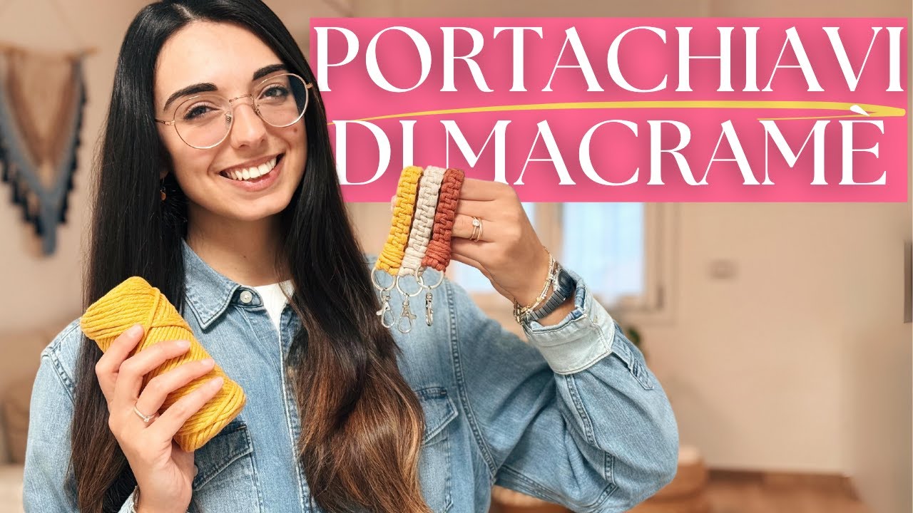 Portachiavi (in Macramè) fai da te!✨ Tutorial semplice e veloce!