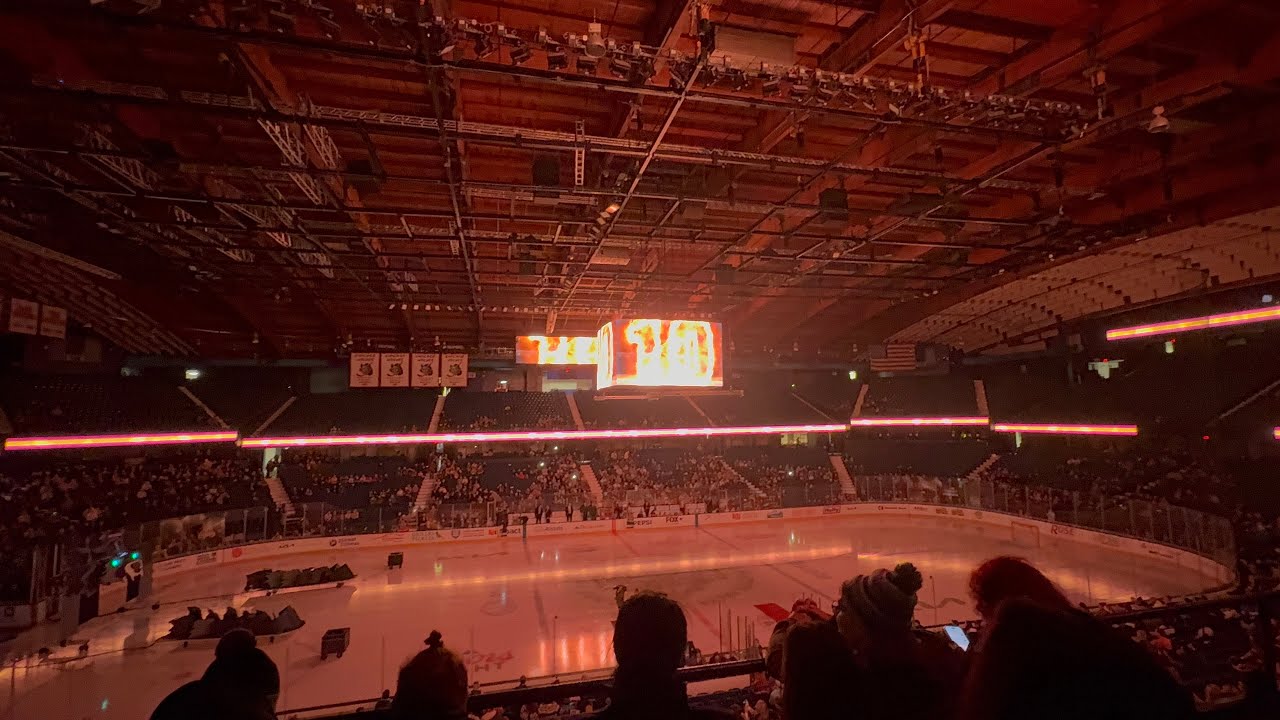 Chicago Wolves 2025-2026 Opening Video And Starting LineUps With FireWorks And Fire Vs. Iowa Wild