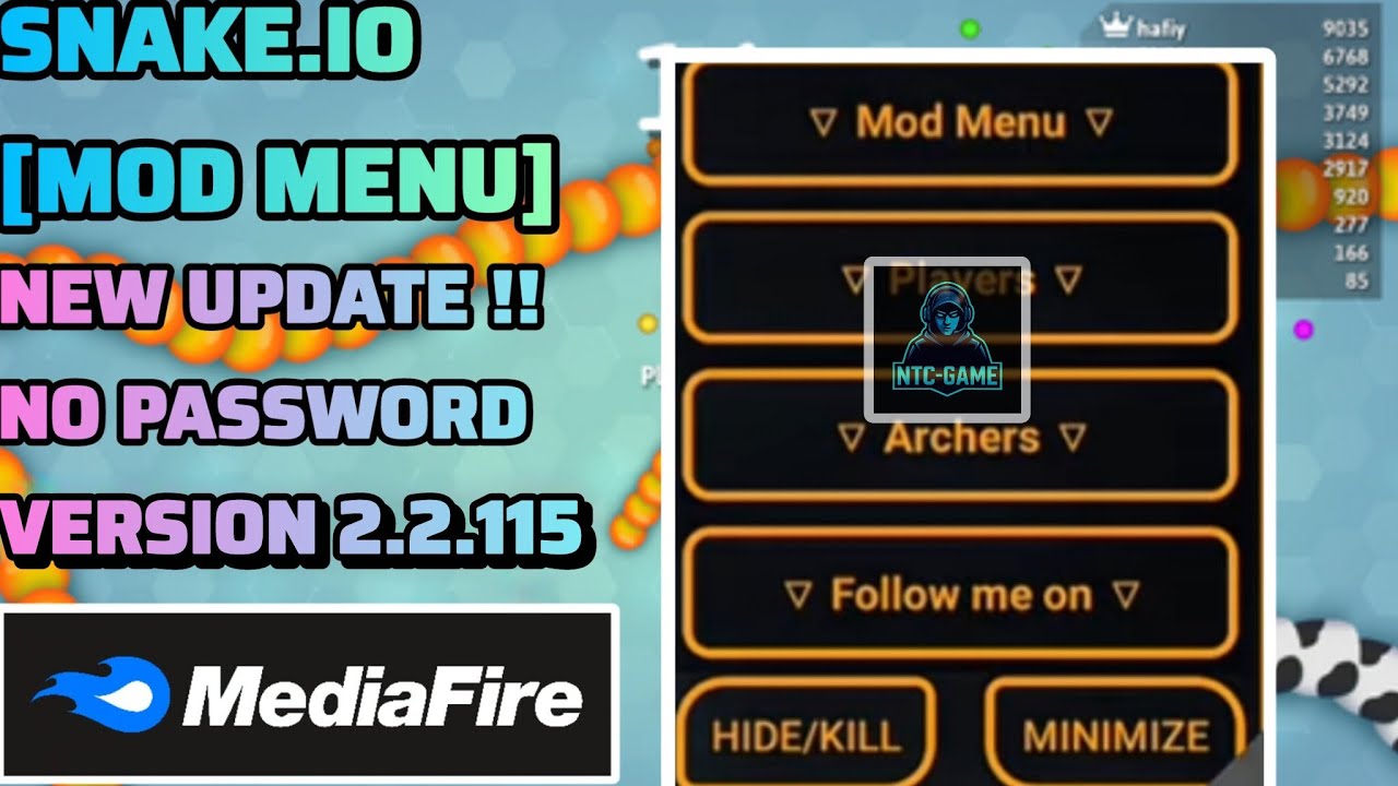 Snake.io MOD MENU v2.2.115 Update | Unlimited Everything & Unlocked All || NTC-GAME