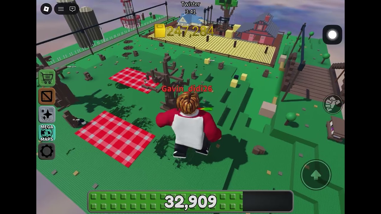 Just grinding in Roblox eat the world until my friend joins me