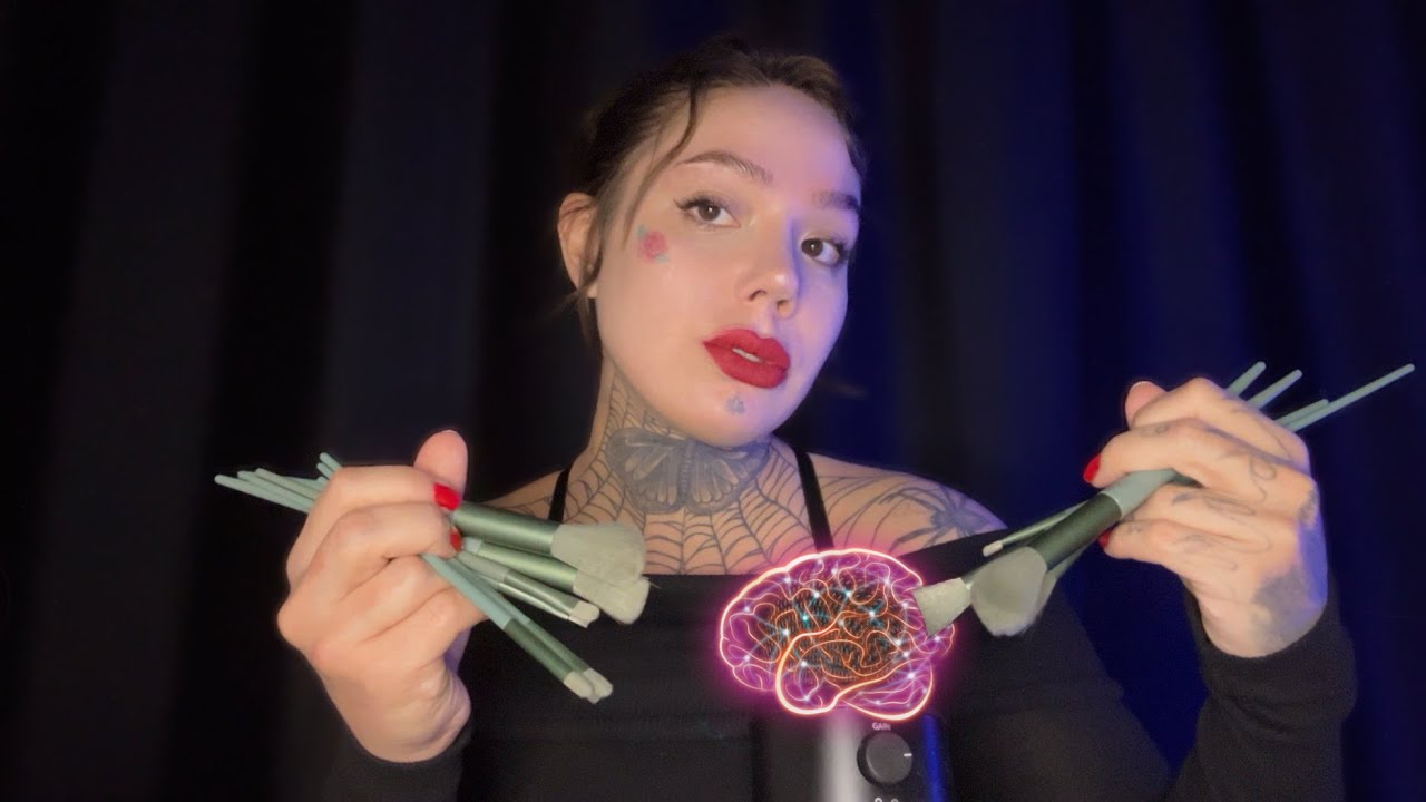 Türkçe ASMR - Beyninle Oynuyorum - brain massage & mic brushing