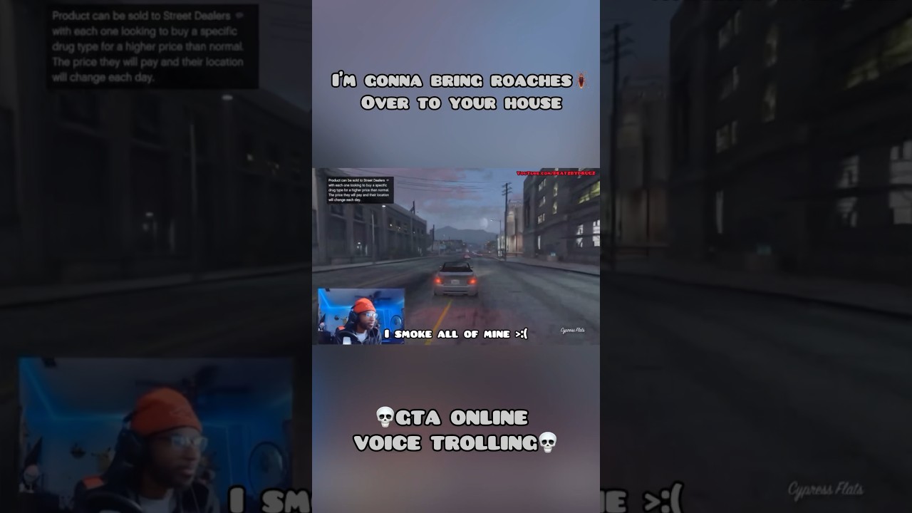 GAY THUG ￼SEDUCES GUY TO LET HIM BRING OVER SOME ROACHES 🪳 [GTA ONLINE VOICE TROLLING]