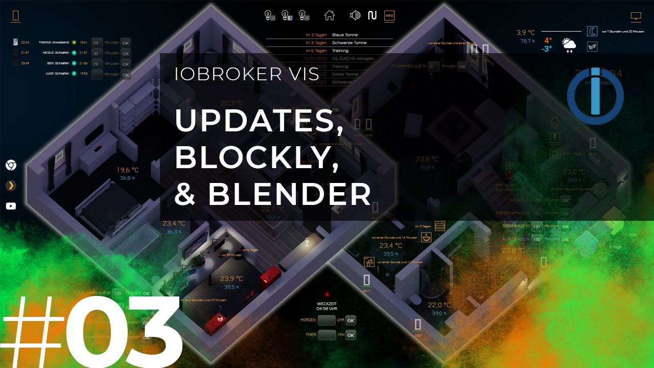 [ioBroker] VIS Visualisierung – #3 – Updates, Blockly & Blender