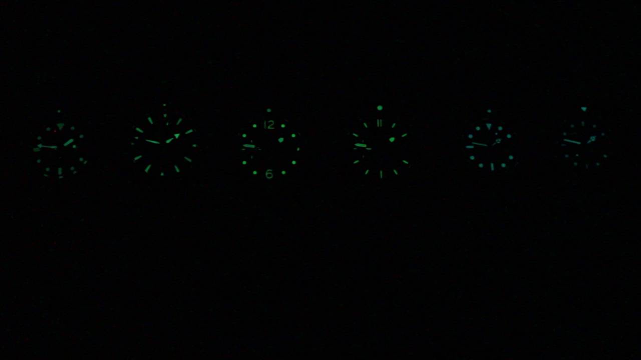 Seiko vs Omega vs Panerai vs Rolex vs Steinhart LUME-test