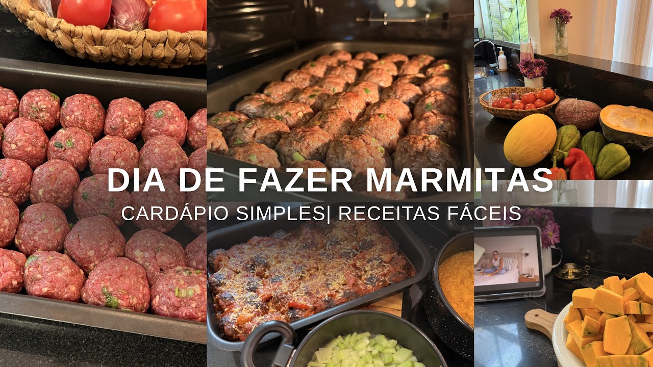 MARMITAS PRA SEMANA| cardápio simples e fácil, marmitas práticas e organização da alimentação ✨