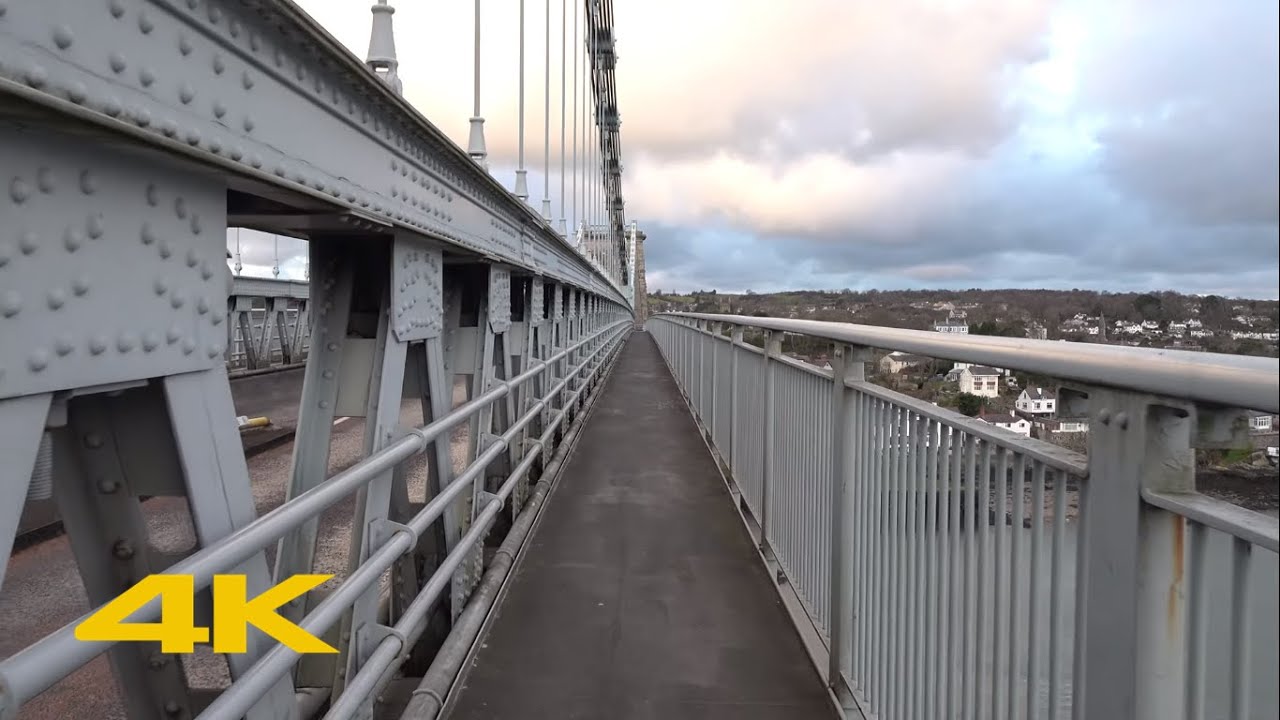 Anglesey Walk: Crossing the Menai Bridge on Foot | Mainland Wales to Isle of Anglesey【4K】