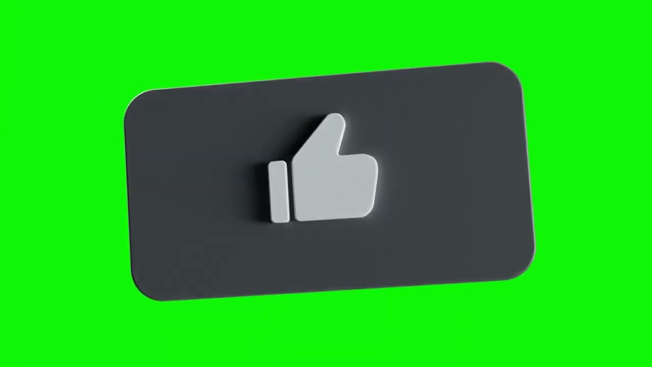 3D Animation YouTube like subscribe bell icon button green screen
