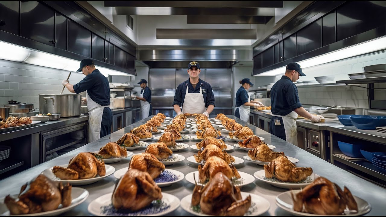 How The US Largest Aircraft Carrier Kitchen Makes 17,000 Meals Every Day for 5,000 Navy Sailors