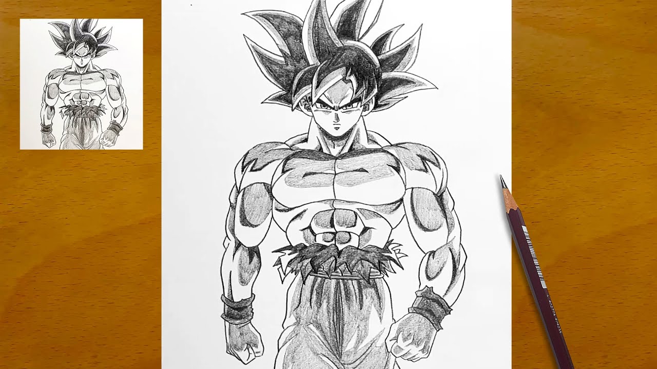 How to draw Ultra Instinct Goku step by step || Goku sketch || Easy Dragon Ball drawing
