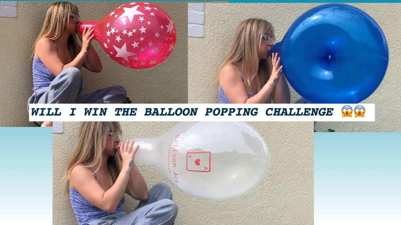 BLOWING UP 3 BALLOONS TO THEIR MAX CHALLENGE OUTSIDE EXTREMELY LOUD BALLOONS