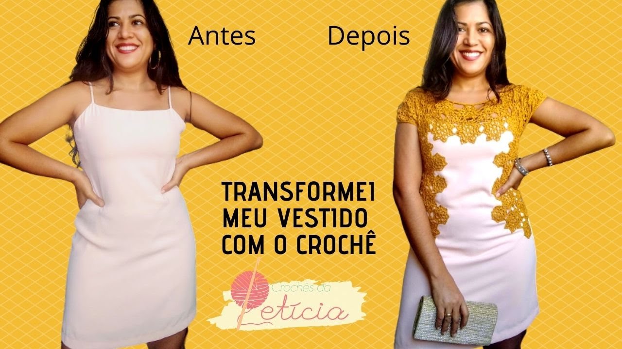 Customização de roupa com crochê- como customizar vestido com crochê