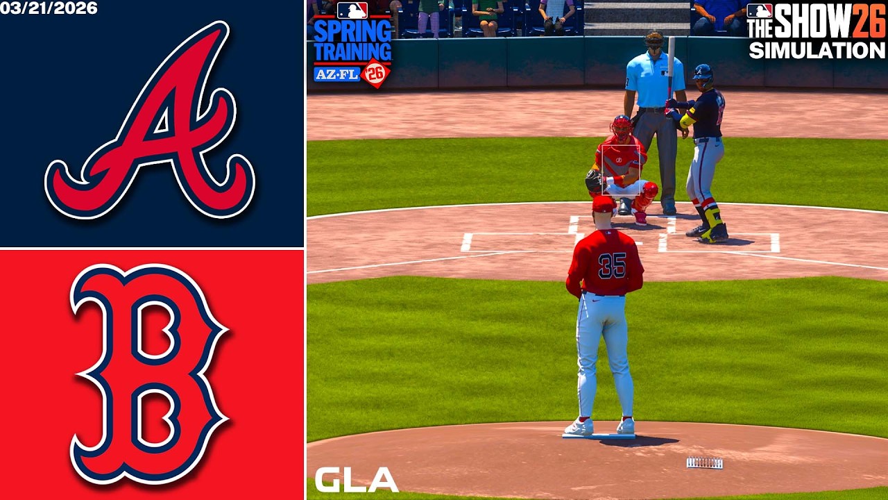 Braves vs. Red Sox Simulation | 3/21/26 Spring Training | MLB The Show 26 PS5 Gameplay