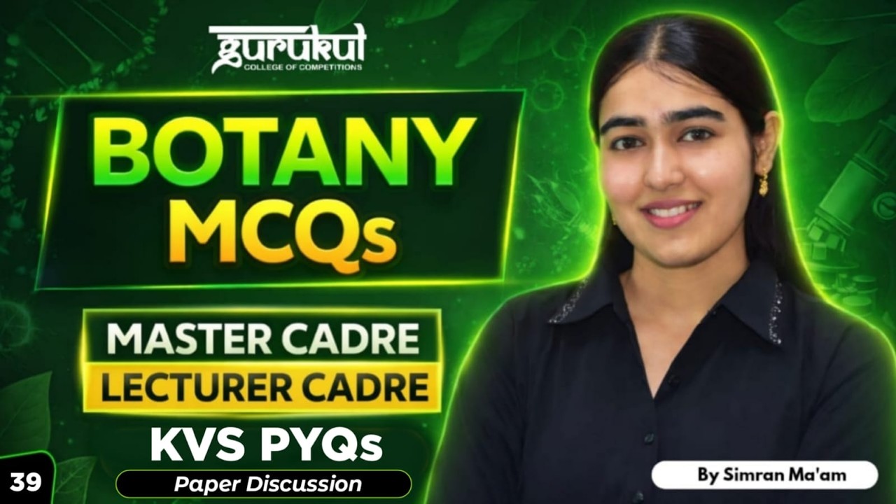 Master Cadre | Lecturer Cadre Science | Important MCQ Botany 39