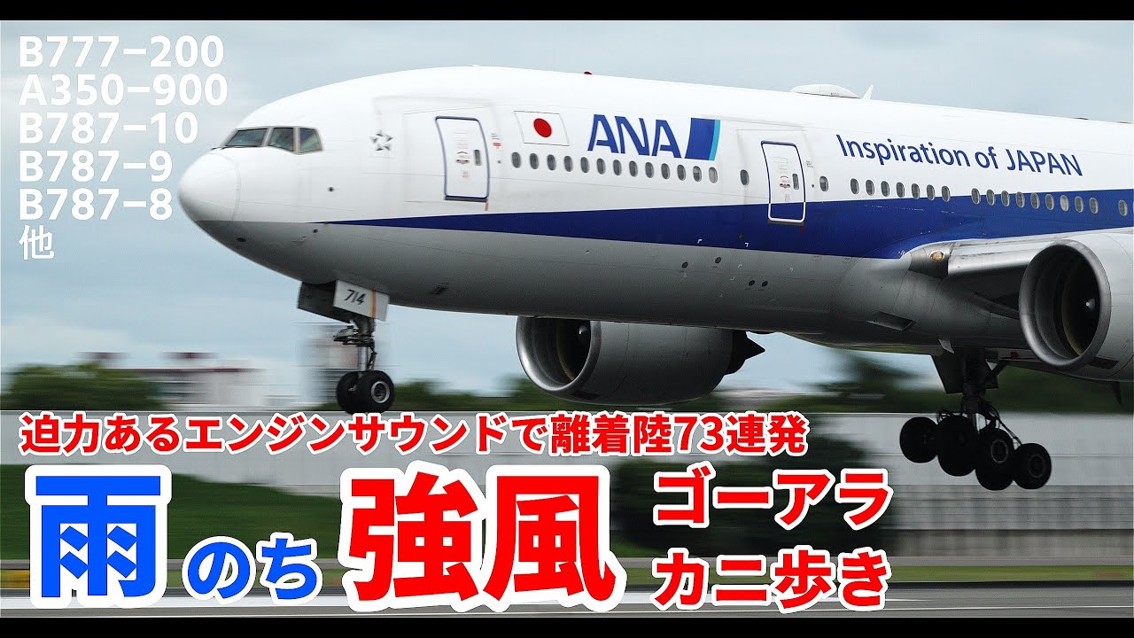 【伊丹空港】雨と強風横風のなか迫力あるエンジンサウンドと華麗な離着陸｜Osaka Itami｜plane spotting｜ANA｜JAL｜IBEX｜AMAX｜sony｜a6700｜lumix｜gh6