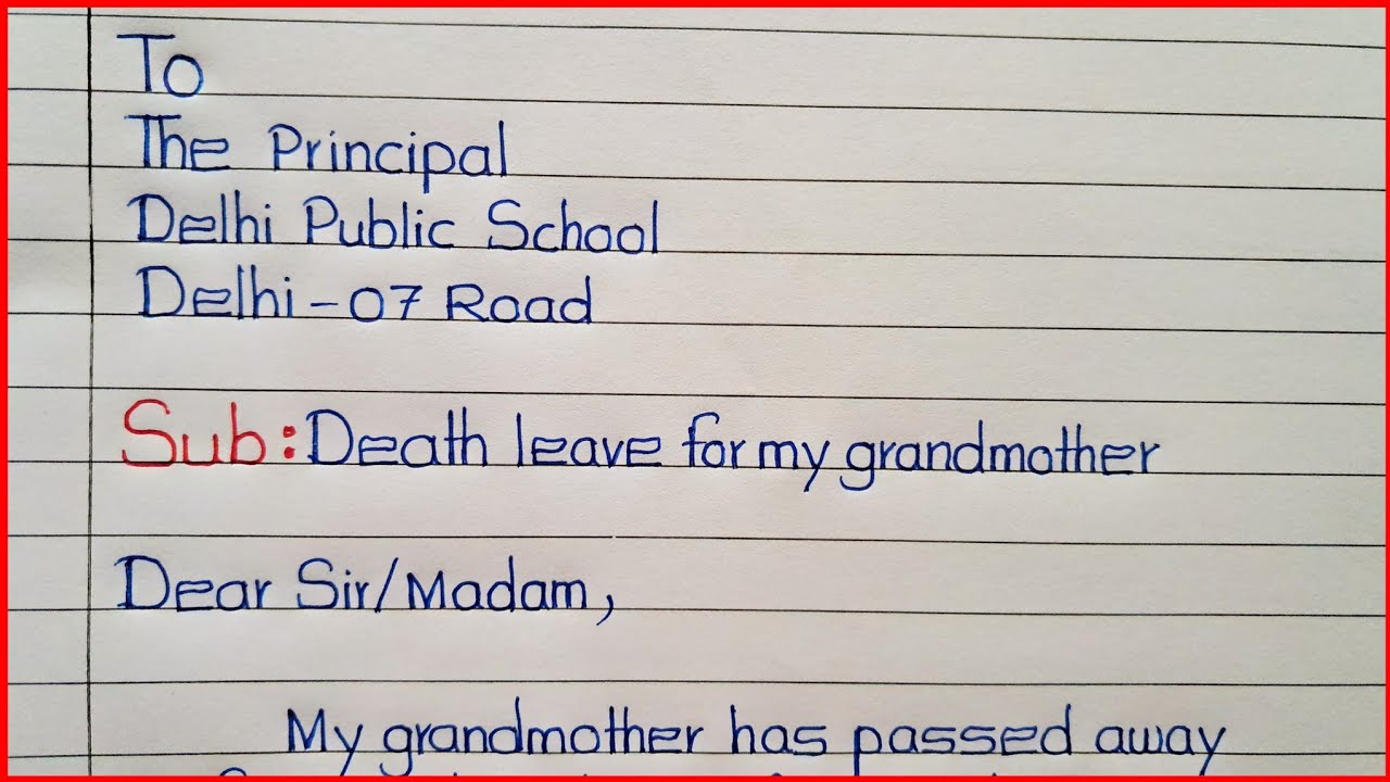 Death leave application for school🔥Death Leave for My Grandmother🔥Death Leave Letter