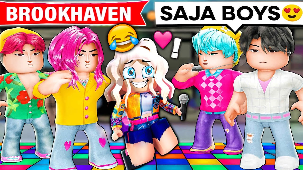 Omg m-am intalnit cu BAIETII SAJA in BROOKHAVEN! Roblox