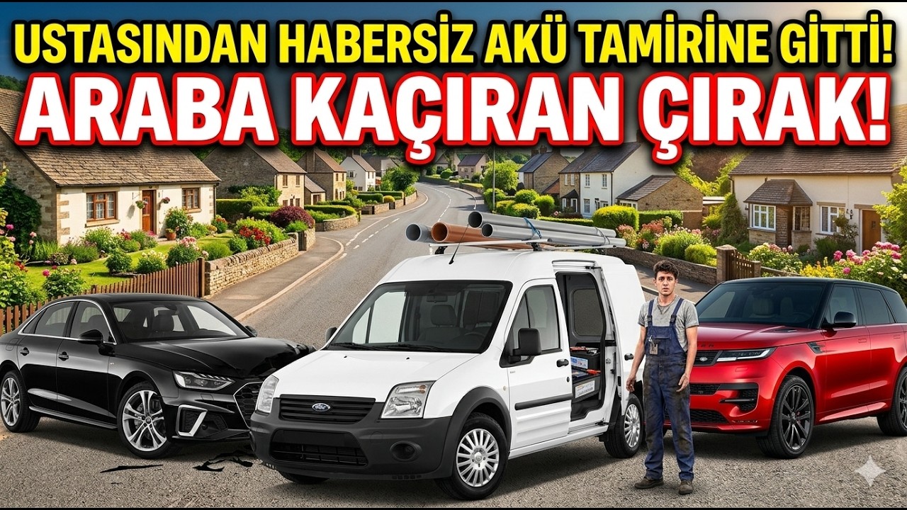 USTASINDAN HABERSİZ AKÜ TAMİRİNE GİDEN ÇIRAK ARABA KAÇIRIYOR