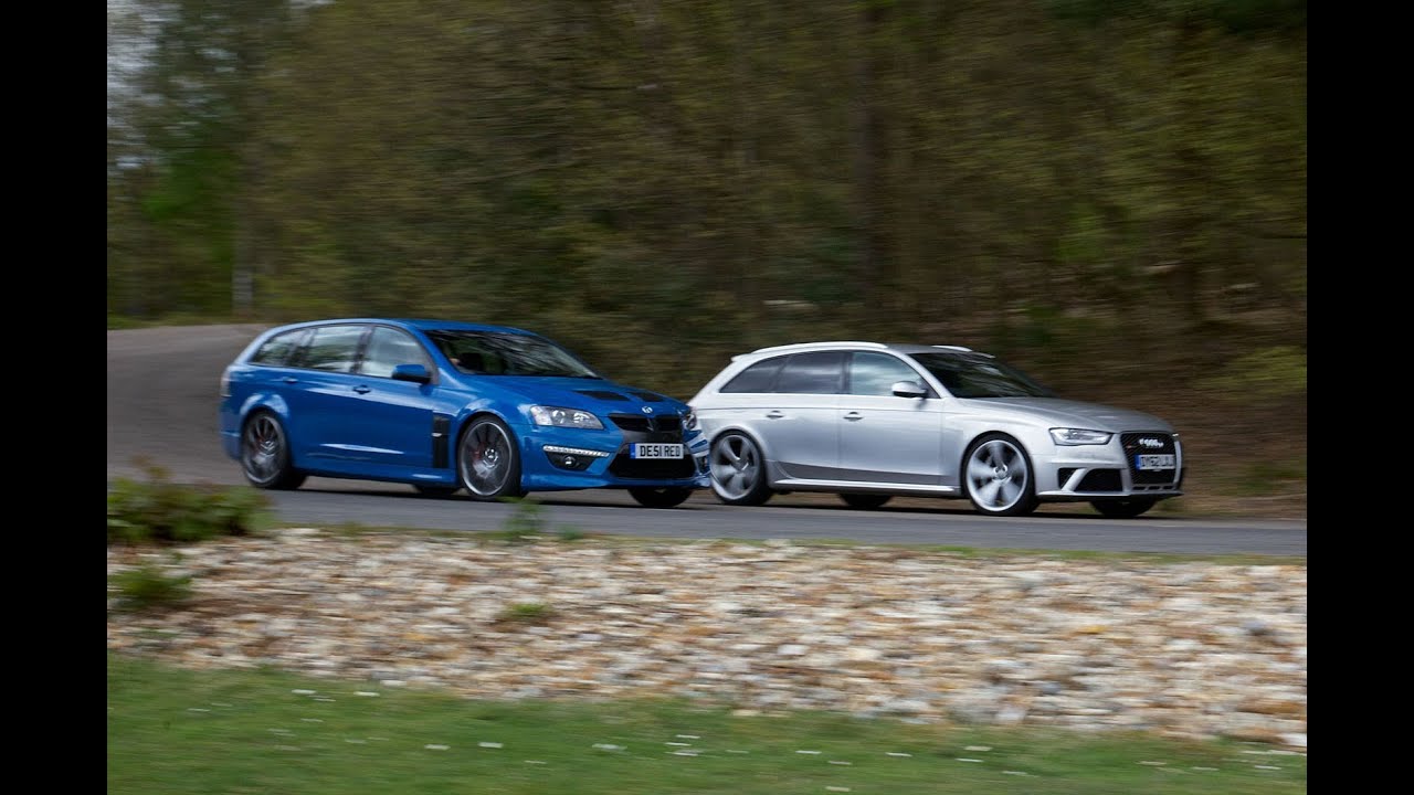 Audi RS4 Avant vs Vauxhall VXR8 Tourer (Holden HSV Clubsport) - performance estate car showdown