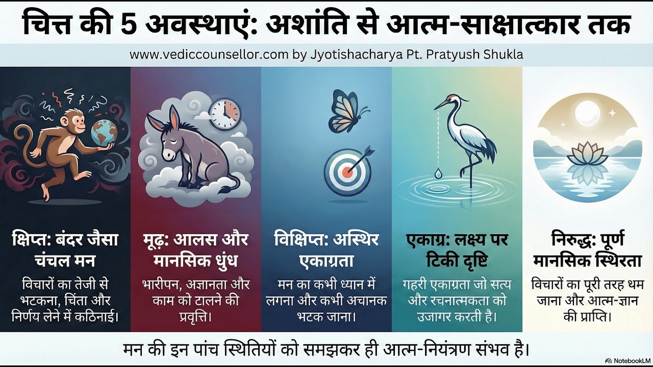🧘‍♂️|| योग दर्शन के अनुसार मन की 5 अवस्थाएँ : आपकी परेशानी की असली जड़! || #yoga  #motivation #mind