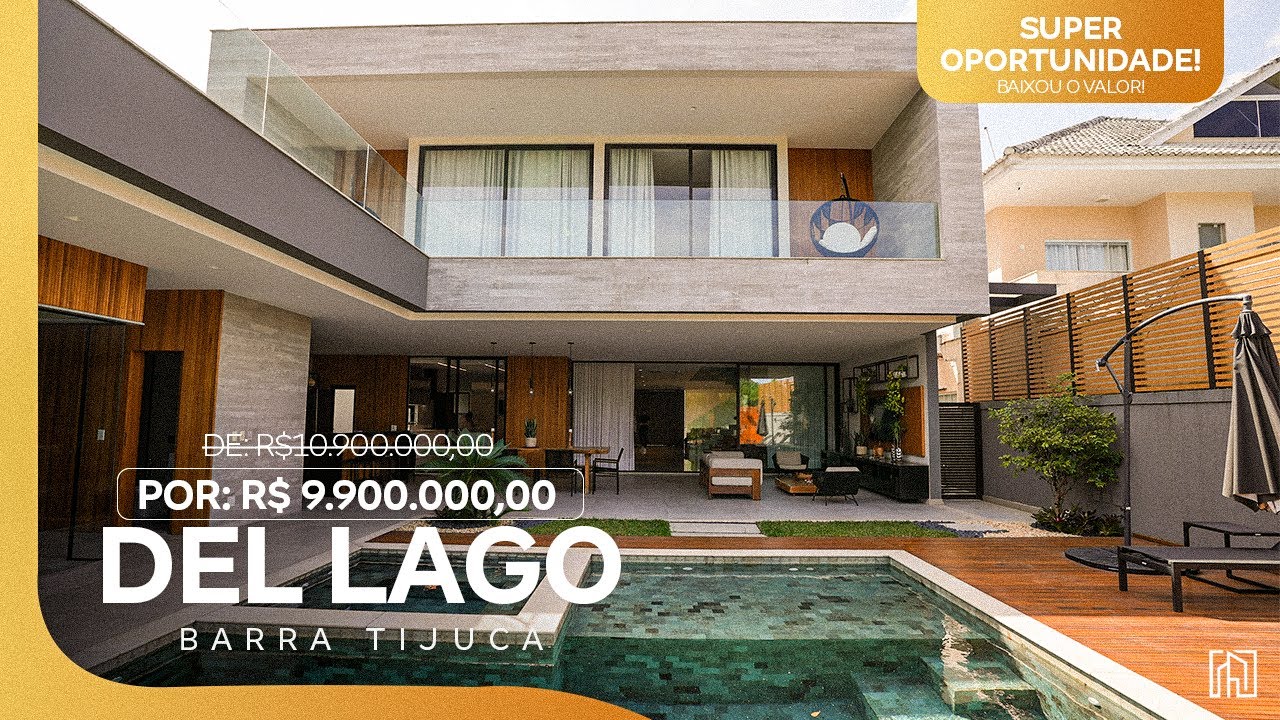 Casa Contemporânea à Venda na Barra da Tijuca - Porteira Fechada no Del Lago!