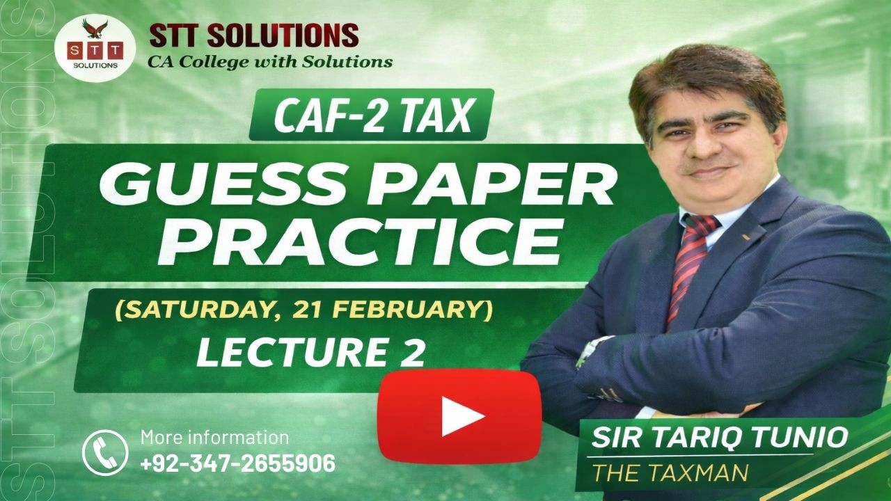 Guess Paper Practice Lecture 2 By Sir Tariq Tunio