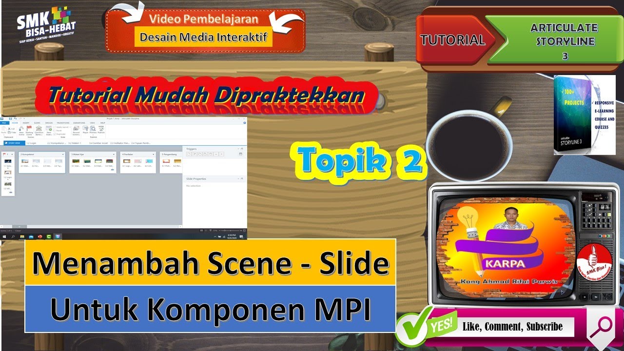 Tutorial Articulate Storyline 3 Mudah Dipraktekkan – Menambah Scene dan Slide Untuk Komponen MPI