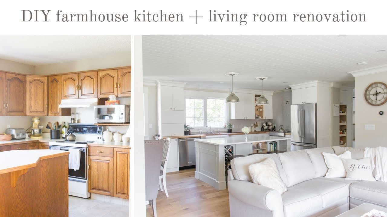 Our DIY Farmhouse Kitchen And Living Room Renovation