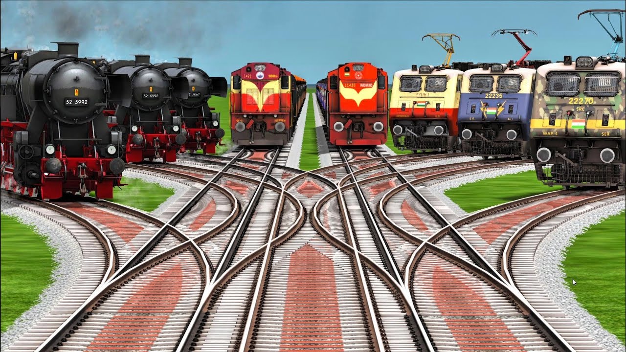 🚆 Ultimate Train Madness – Diesel, Electric & Steam Trains on Dangerous Track | Train Simulator
