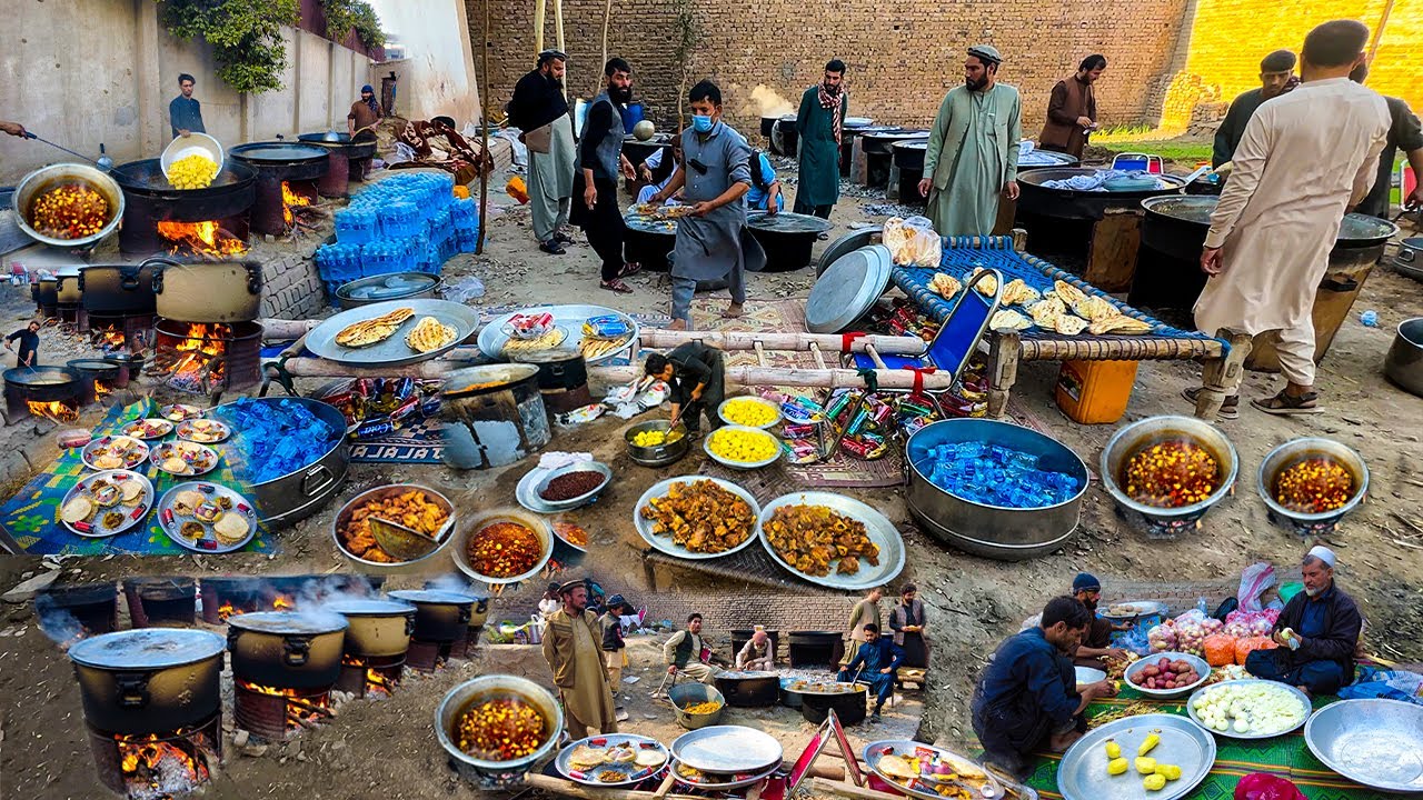 Afghanistan Biggest Traditional marriage ceremony | Cooking Kabuli Pulao in remote village
