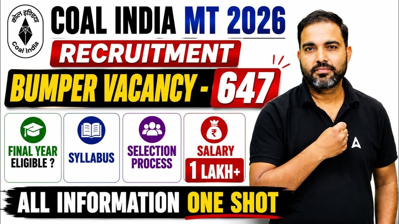 Coal India Recruitment 2026 | Coal India Management Trainee 2026 Notification Out | Complete Details