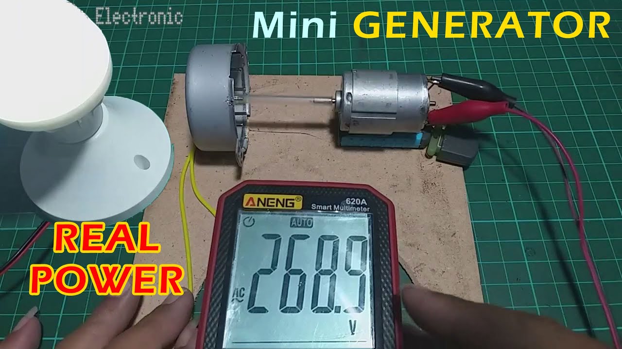 Eksperimen! Real Power, Generator Mini dari Motor Dinamo Swing Kipas Angin| No Hoax