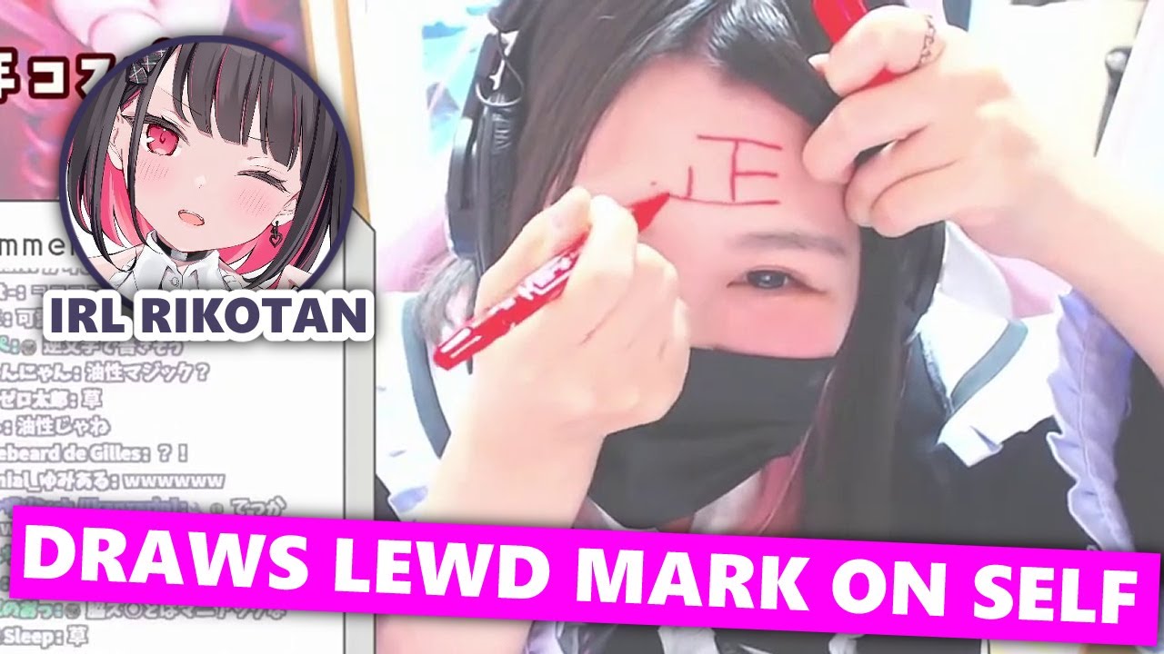 Rikotan Draws Lewd Marks On Herself (Rikotan) [Eng Subs]