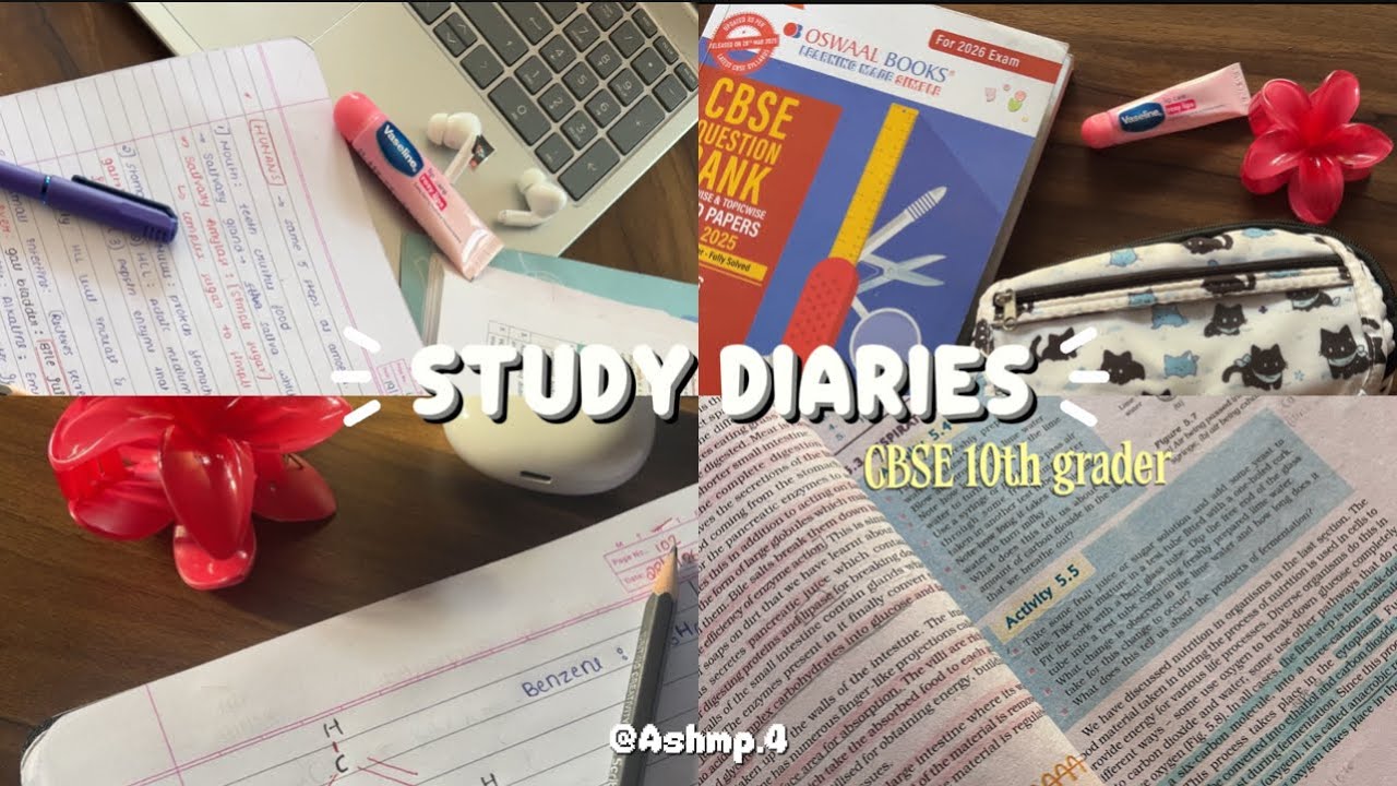 Study vlog ₊˚.🎧📓✩ CBSE 10th grader 💌⭐️ Studying for boards