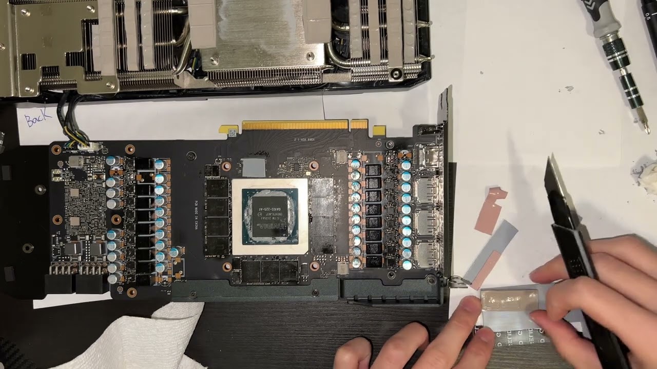MSI 3080 Ti VENTUS 3X TEARDOWN, thermal pad, paste replacement