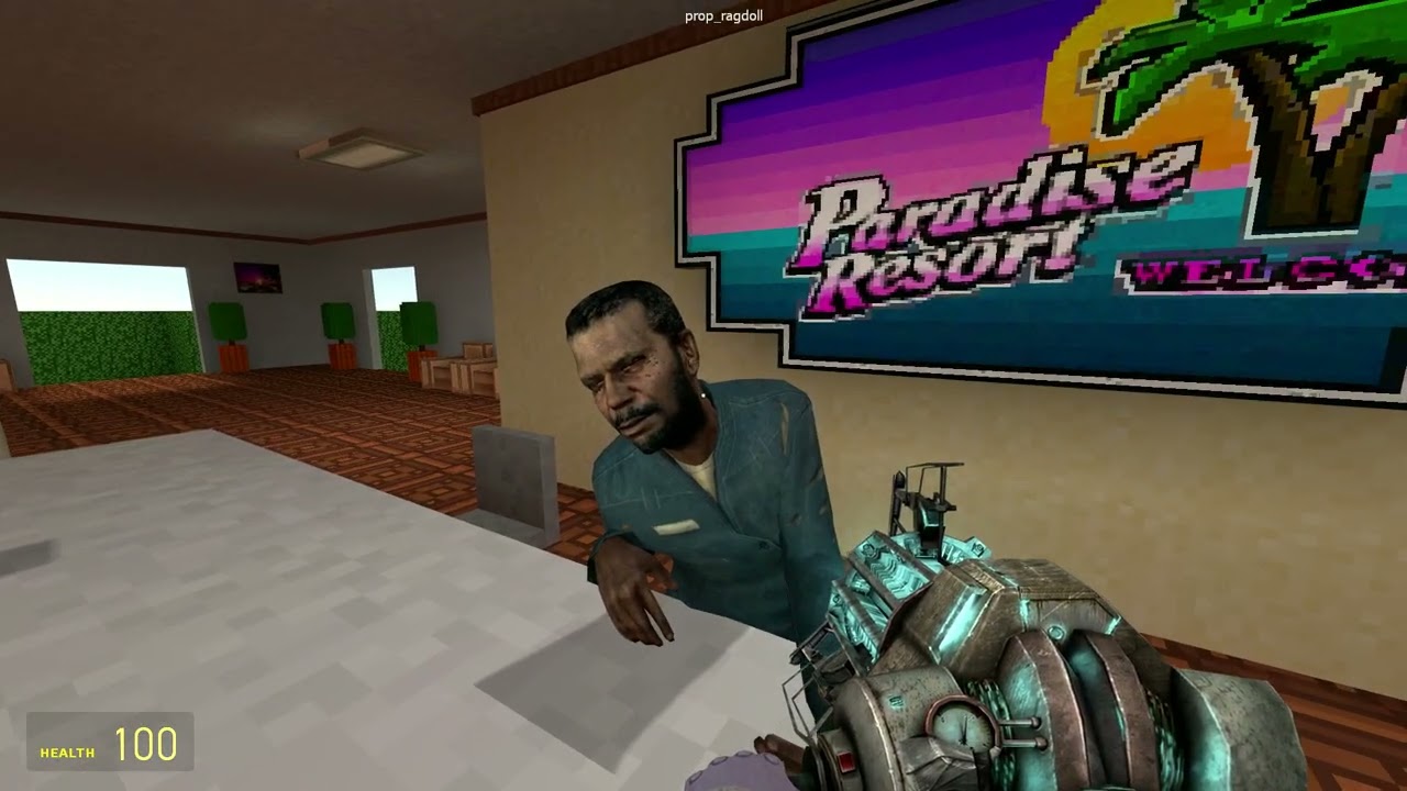 Hanin Vacation Hotel Beach with her friend, Bobby! A creepy guy came to us 0-0! Garry'sMod: Part two