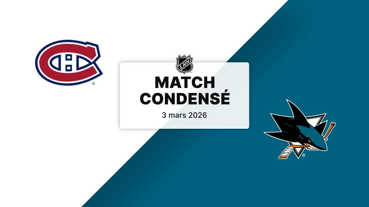 Match condensé : Canadiens @ Sharks 3/3/2026 (60/82) (33-18-9)